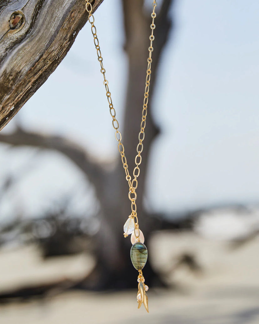 Harper Necklace 30” Pearl/Grey