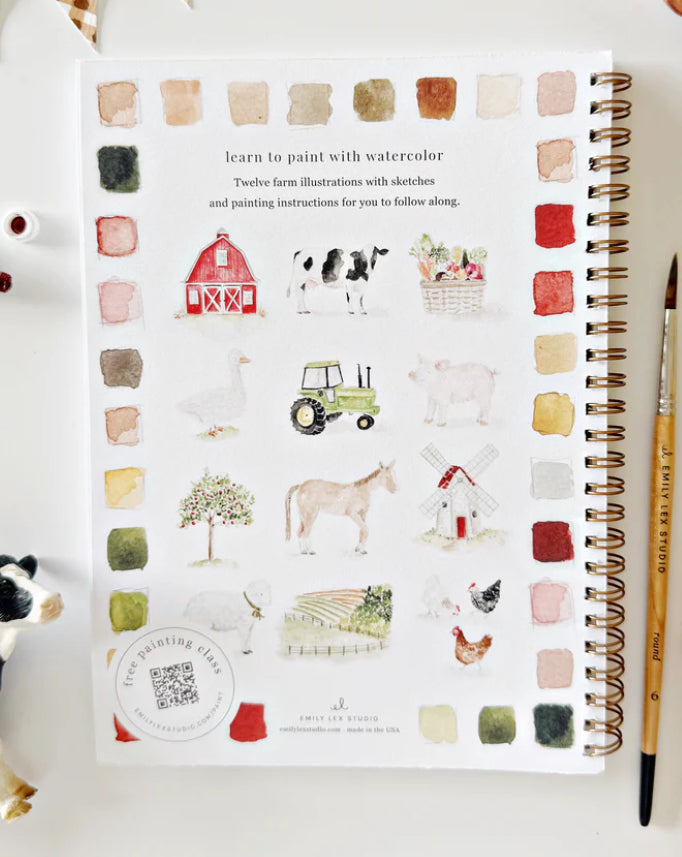 Farm Watercolor Workbook
