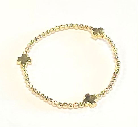 Signature Cross Pattern 3mm Bead Bracelet