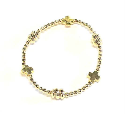 Signature Cross Admire Gold Pattern 3mm Gold Bracelet