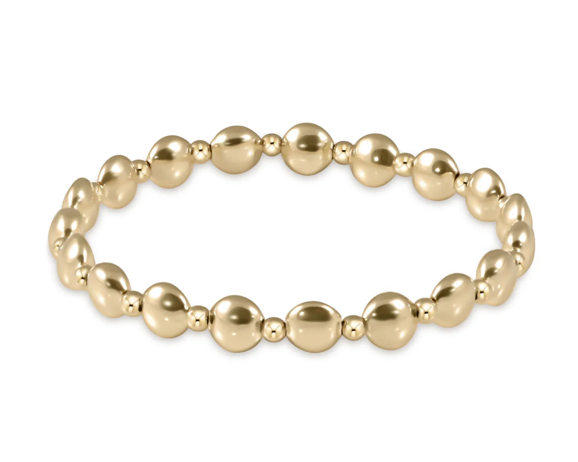 Honesty Gold Grateful Pattern 6mm Bead Bracelet