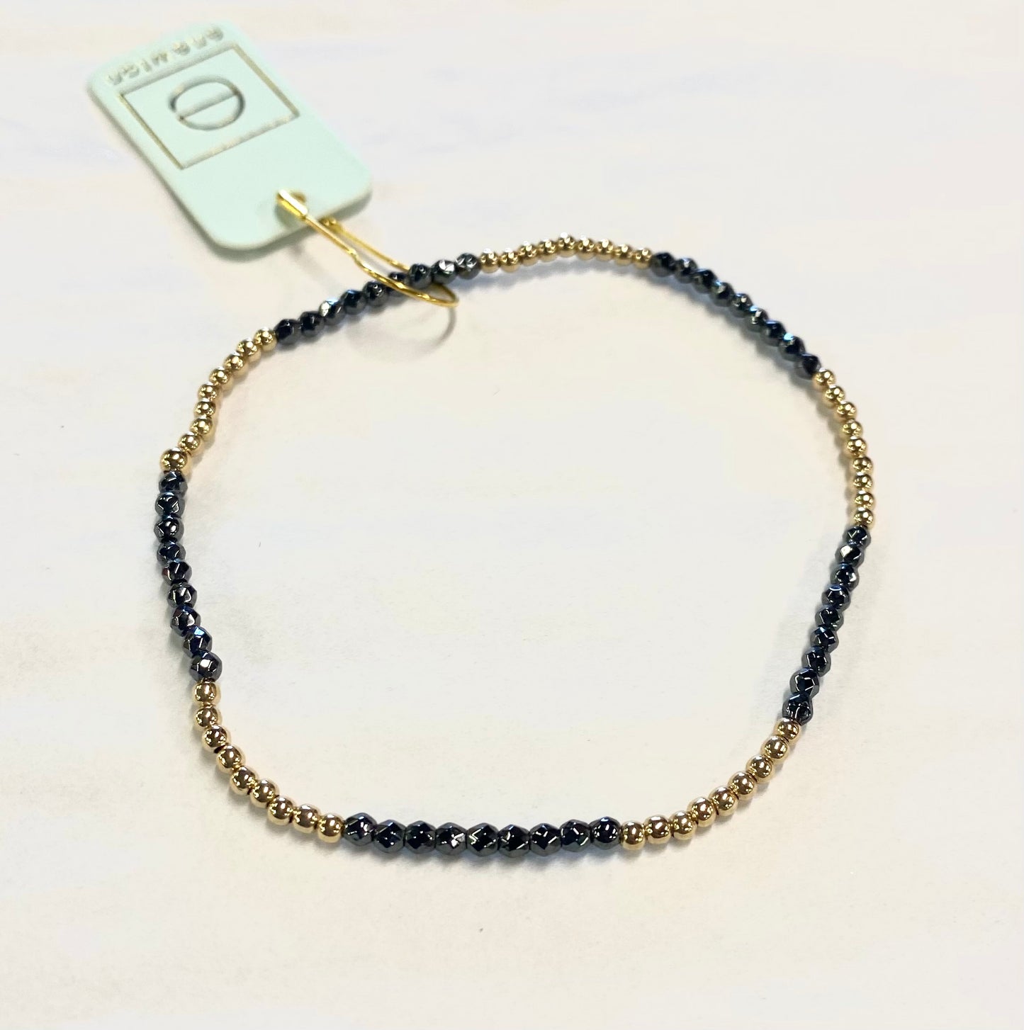 Blissful 2mm Beaded Bracelet- Faceted Hematite