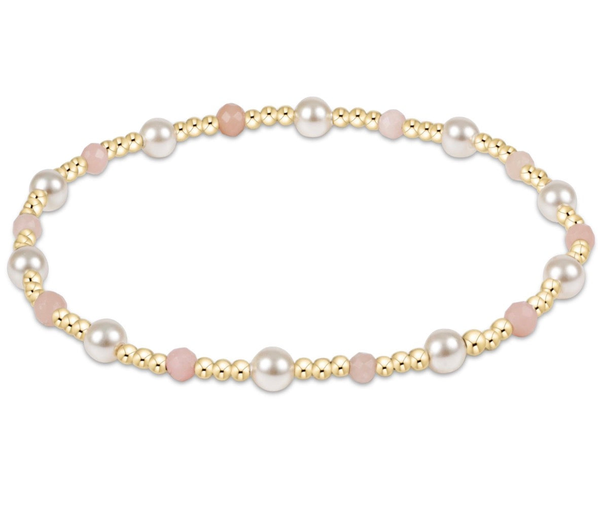 Pearl Sincerity 4mm Gem Bracelet-Pink Opal
