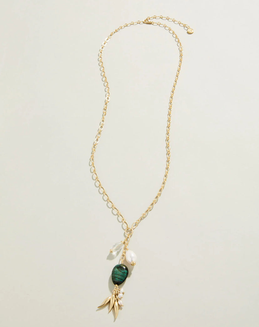 Harper Necklace 30” Pearl/Grey