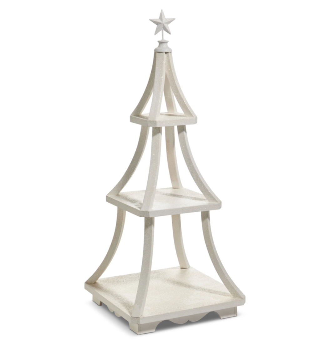 27.5" White Tiered Display Tree