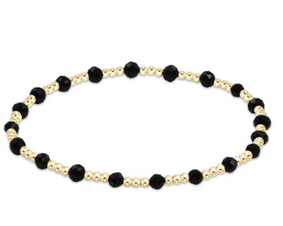 Gemstone Gold Sincerity Pattern 3mm Bead Bracelet EXTENDS
