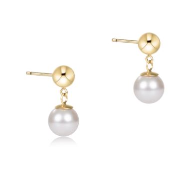 Classic 8mm Ball Drop Stud -Pearl