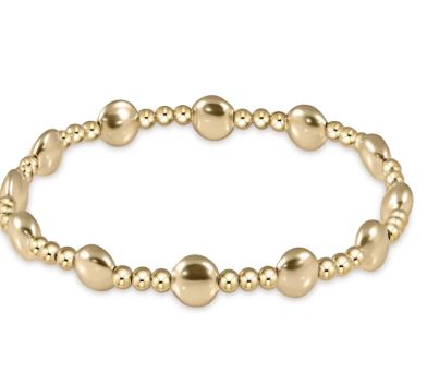 Honesty Gold Sincerity Pattern 6mm Bead Bracelet
