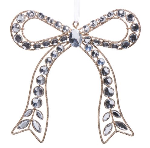 7.25" Clear Jeweled Bow Ornament