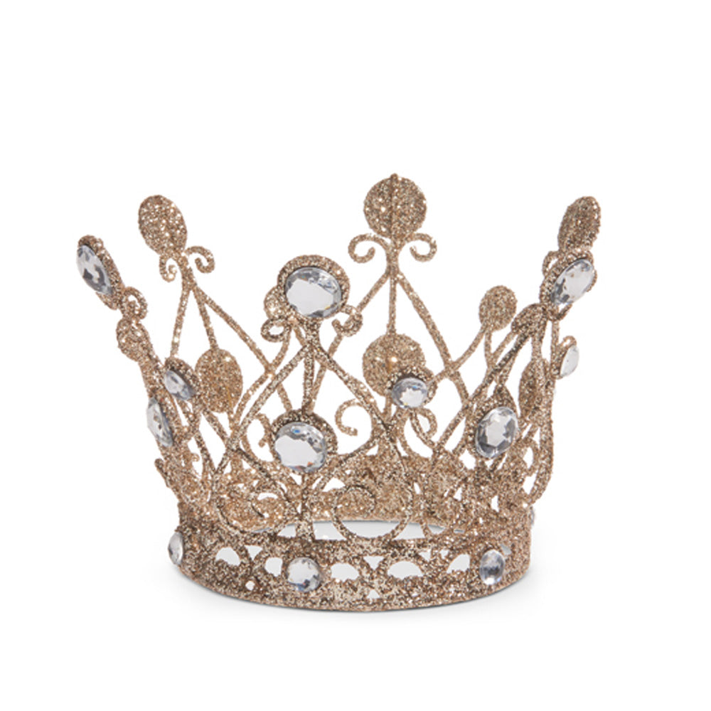 Jeweled Antique Crown with Gold Glitter