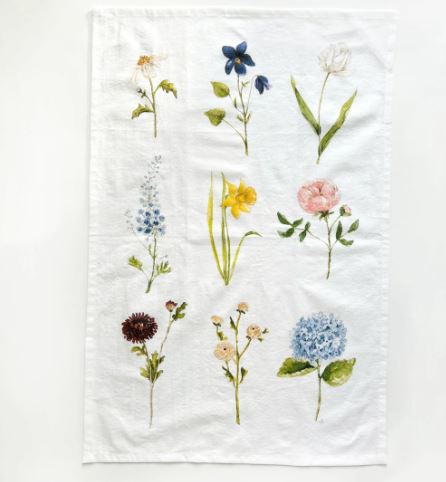 Garden Flowers Tea Towel