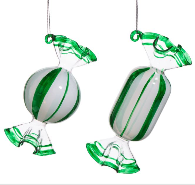 Green Peppermint Candy Ornament