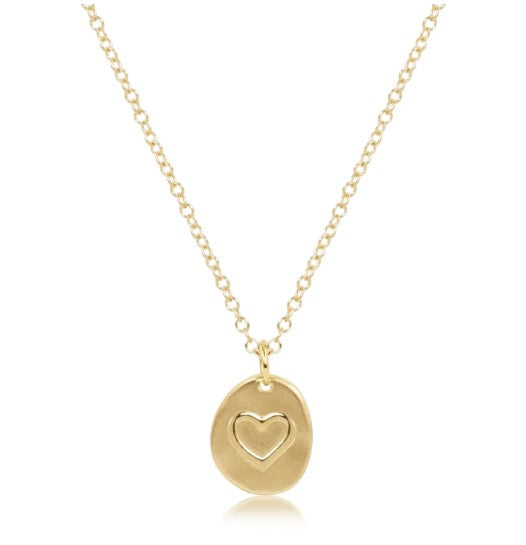 16" necklace gold - inspire love small gold charm