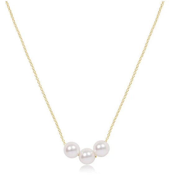 16" necklace gold - joy pearl 6mm