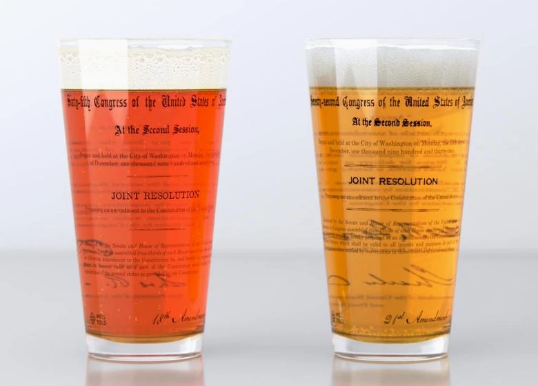 18th & 21st Amendment - Historical - Pint Glasses - Set of 2