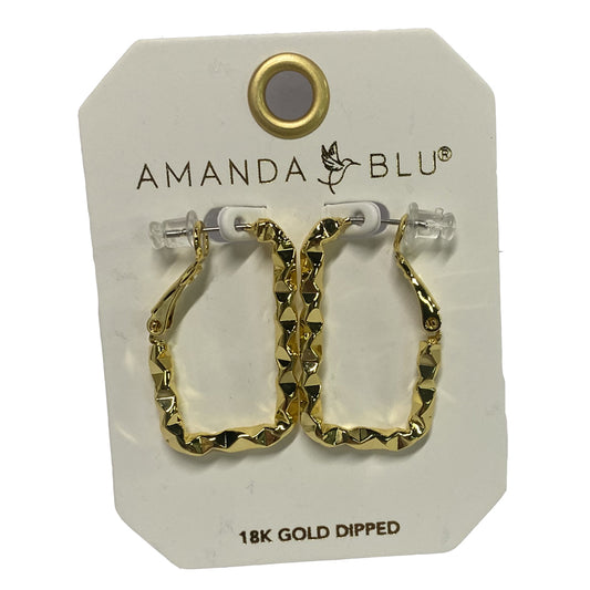 Gianna Polished Twisted Rectangle Hoop Earrings