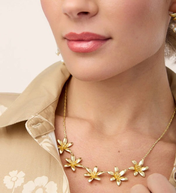 River Lily Station Necklace 17"