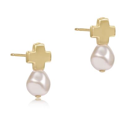 Signature Cross Gold Stud Pearl