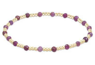Gemstone Gold Sincerity Pattern 3mm Bead Bracelet EXTENDS