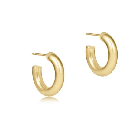 Round Gold Smooth Post Hoop-2mm