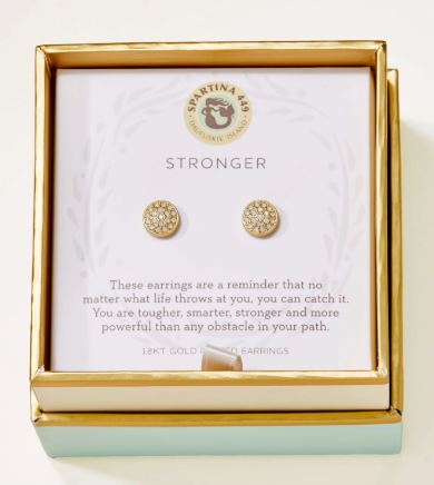 Sea La Vie Stronger/Pave Stud Earrings