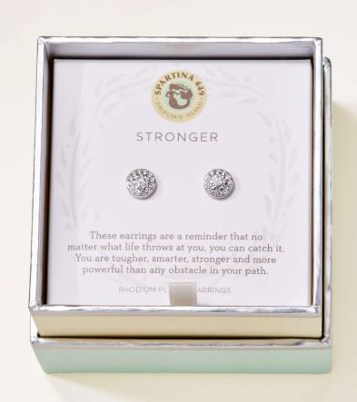 Sea La Vie Stronger/Pave Stud Earrings (Silver)