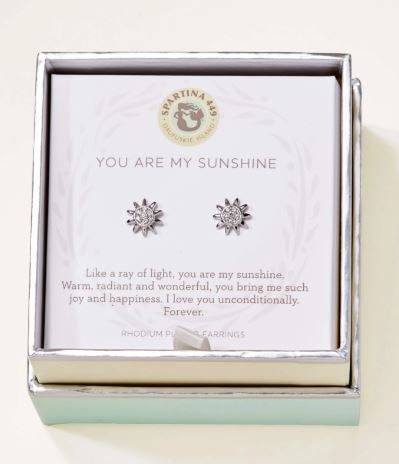 Sea La Vie You are My Sunshine/Sun Stud Earrings (Silver)
