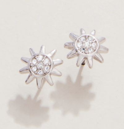 Sea La Vie You are My Sunshine/Sun Stud Earrings (Silver)