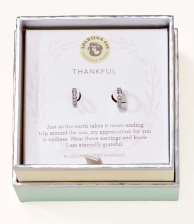 Sea La Vie Thankful Ring Hoop Earrings (Silver)