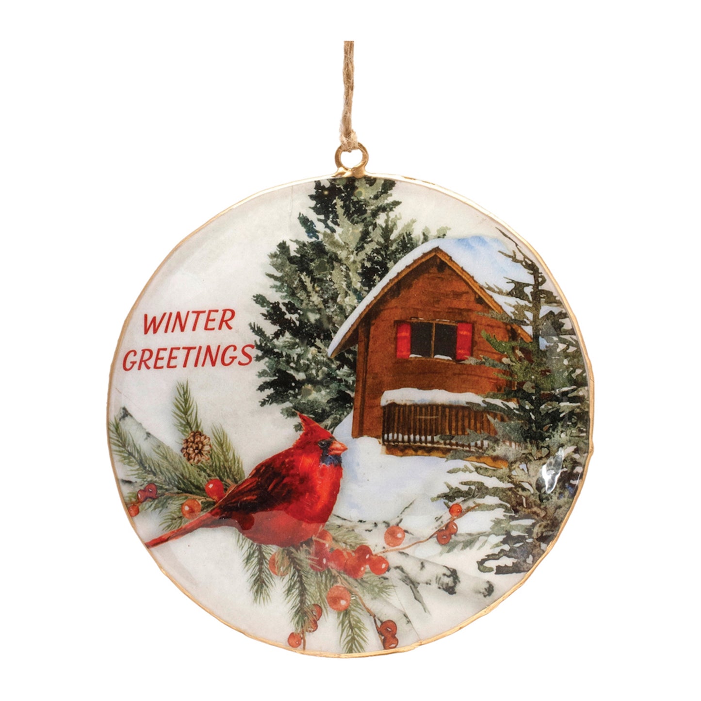 Cardinal Disc Ornament