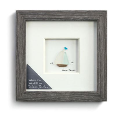 Where the Wind Blows Wall Art Pebble Wood Frame