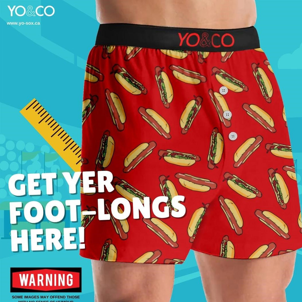 Yo & Co Boxer Briefs, Hot Dogs – Totally Vintage Design