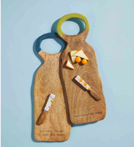 Green Handle Floral Handle Board Set