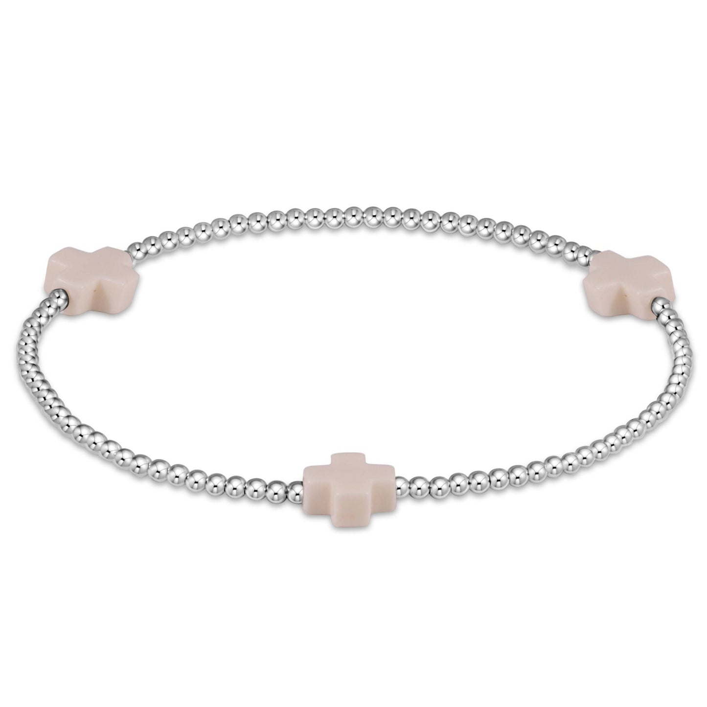 Signature Cross Pattern 3mm Bead Bracelet EXTENDS