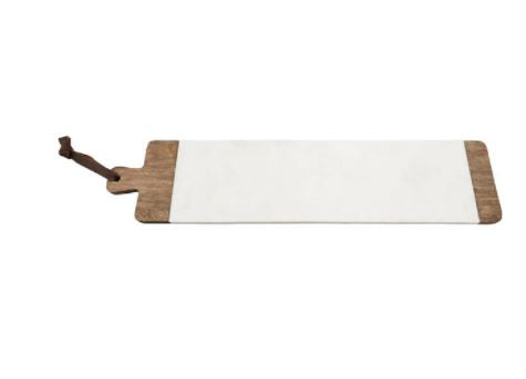 Long Wood Marble Serving Board