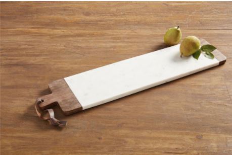 Long Wood Marble Serving Board