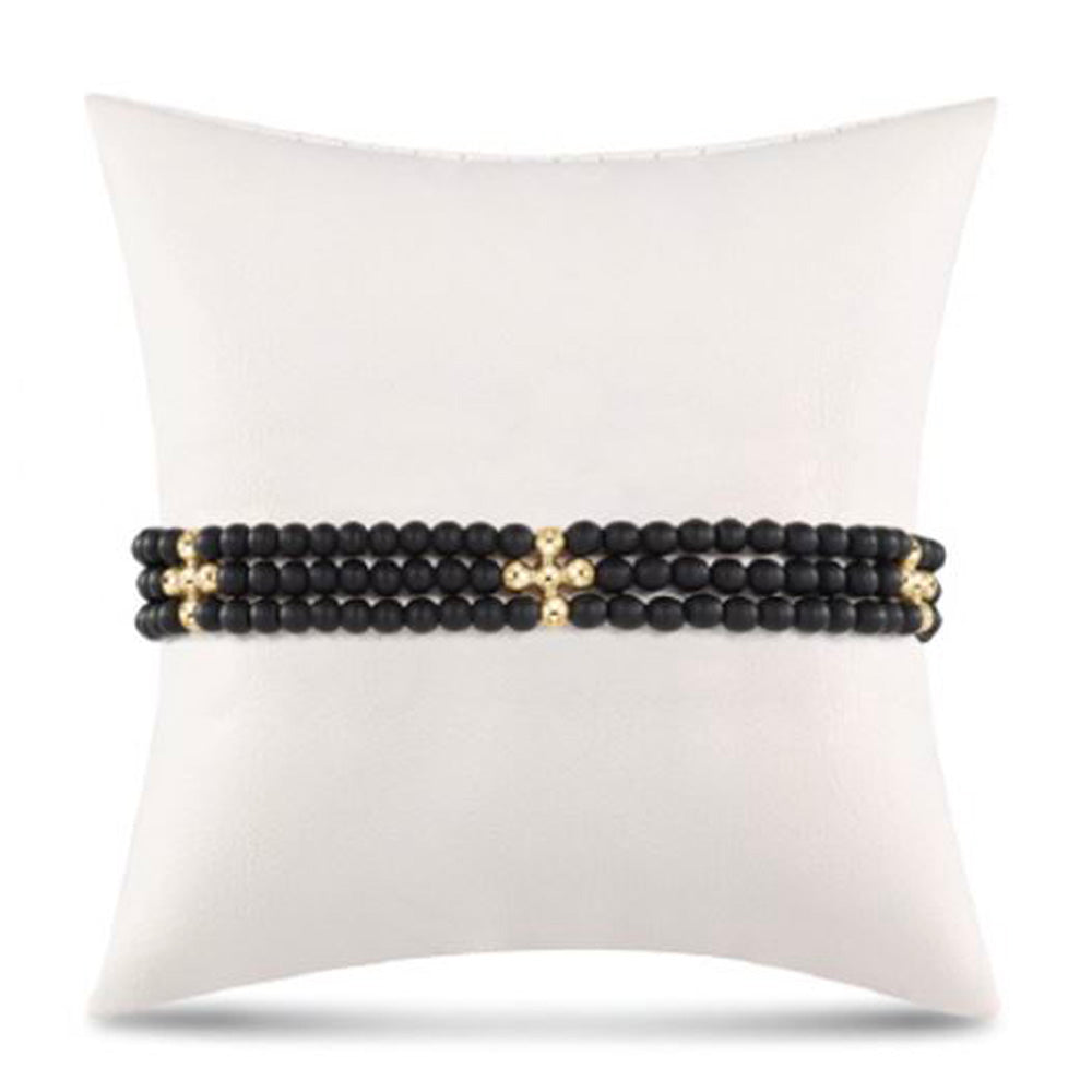 3-Strand Classic Beaded Signature Cross Gold Bracelet