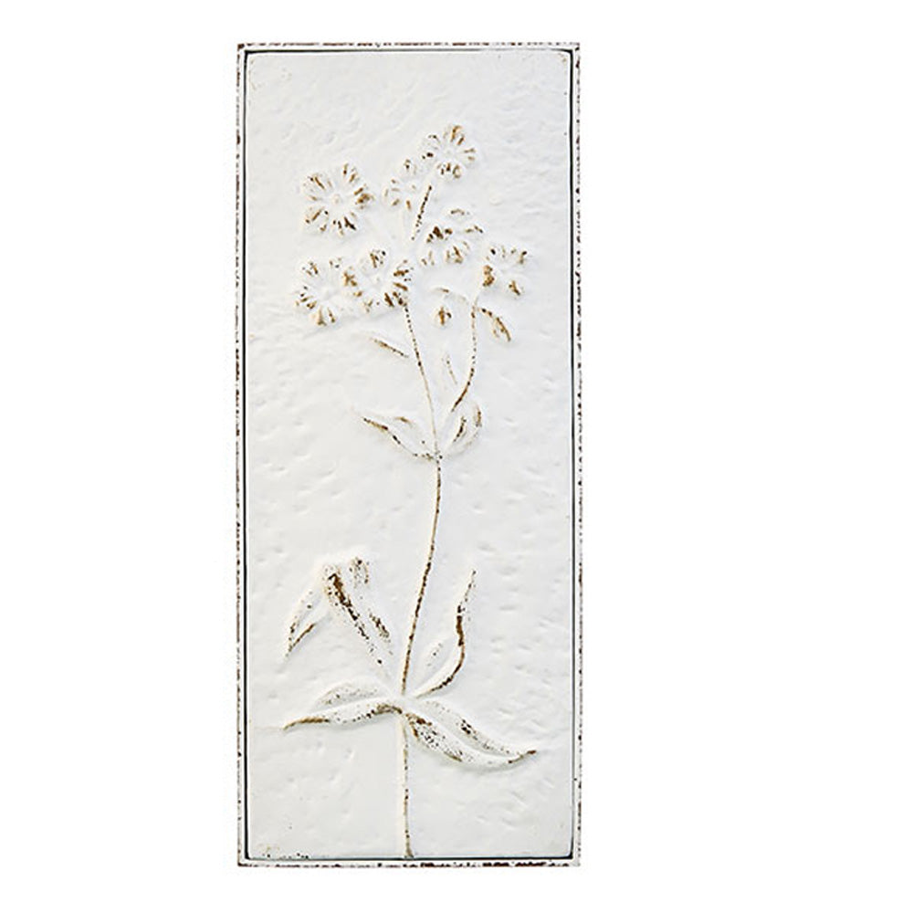 Wildflower Panel Embossed Metal Wall Art