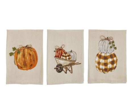 Hand Painted Pumpkin Towels