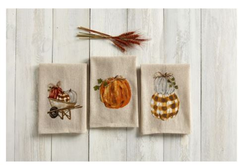 Hand Painted Pumpkin Towels
