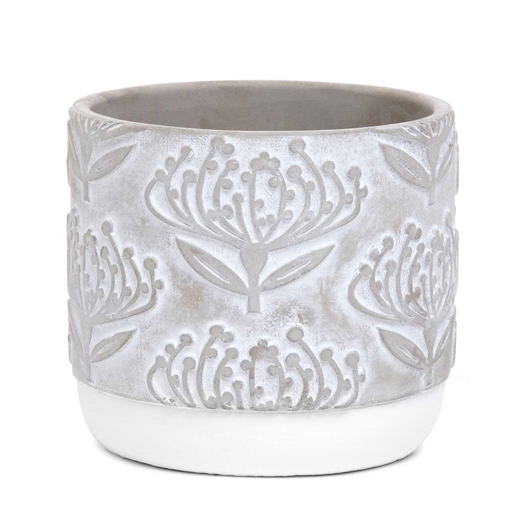 Queen Anne's Lace Concrete Pot
