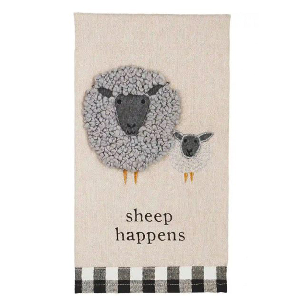 Cow, Sheep, Chicken and Barn Applique Hand Towel