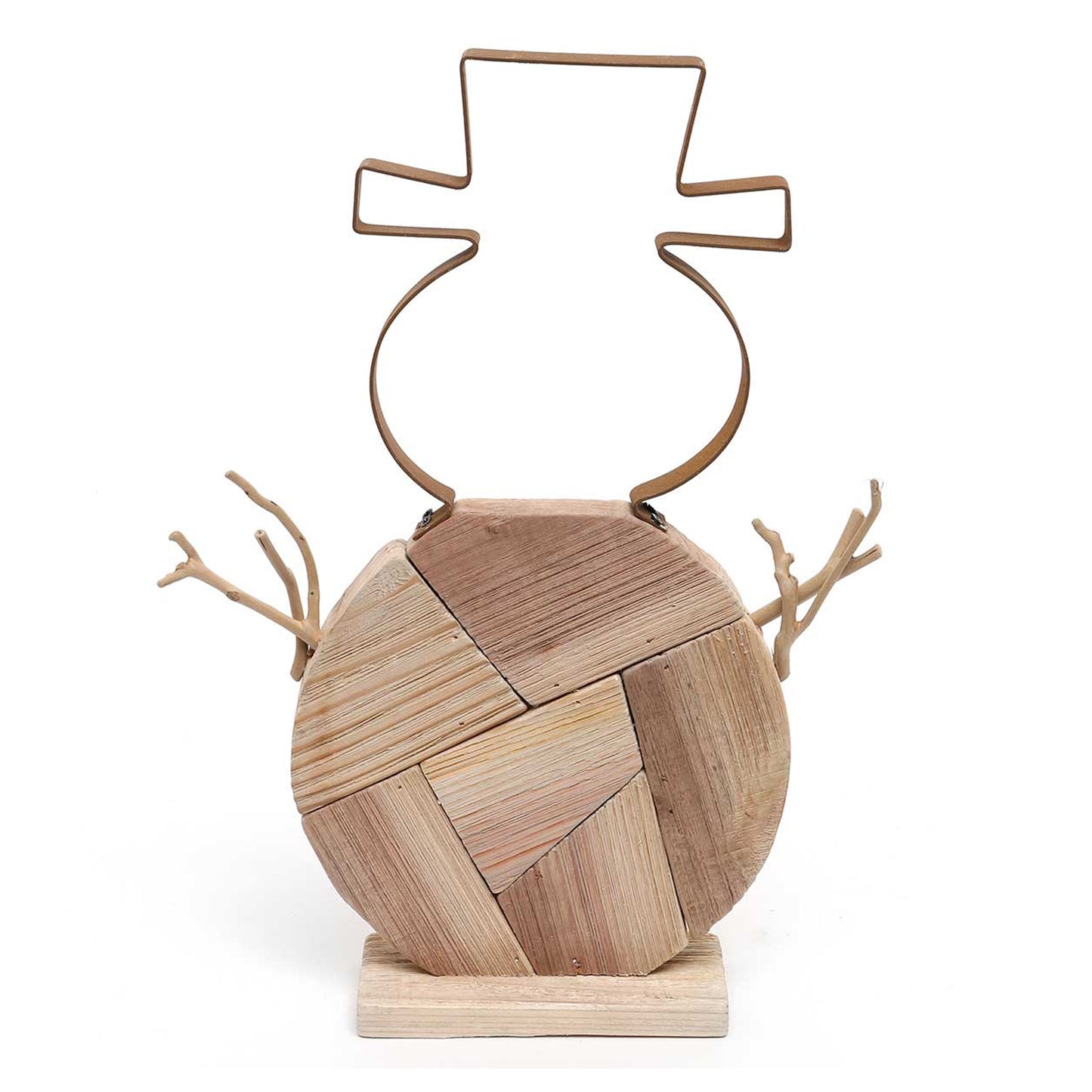 Snowman Metal and Natural Wood