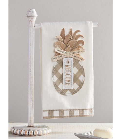 White Wood Hand Towel Holder