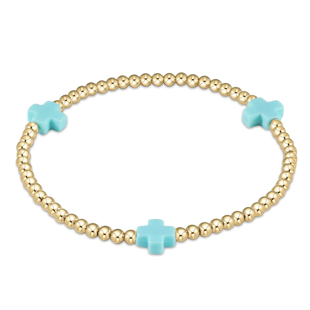 Signature Cross Pattern 3mm Bead Bracelet EXTENDS