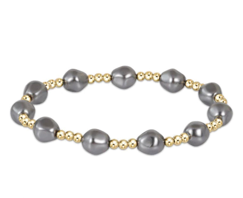Admire Gold 3mm Bead Bracelet- Pearl
