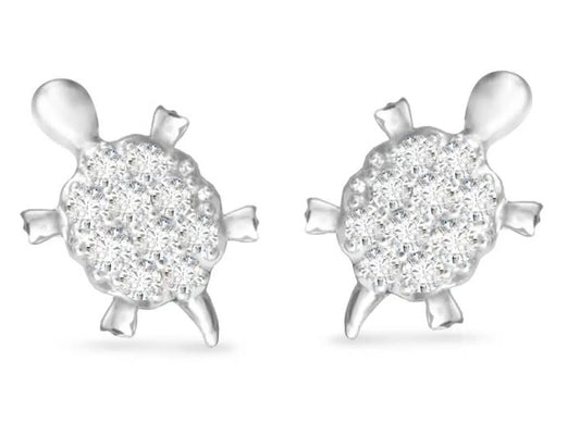 Turtle Stud Earrings – Silver