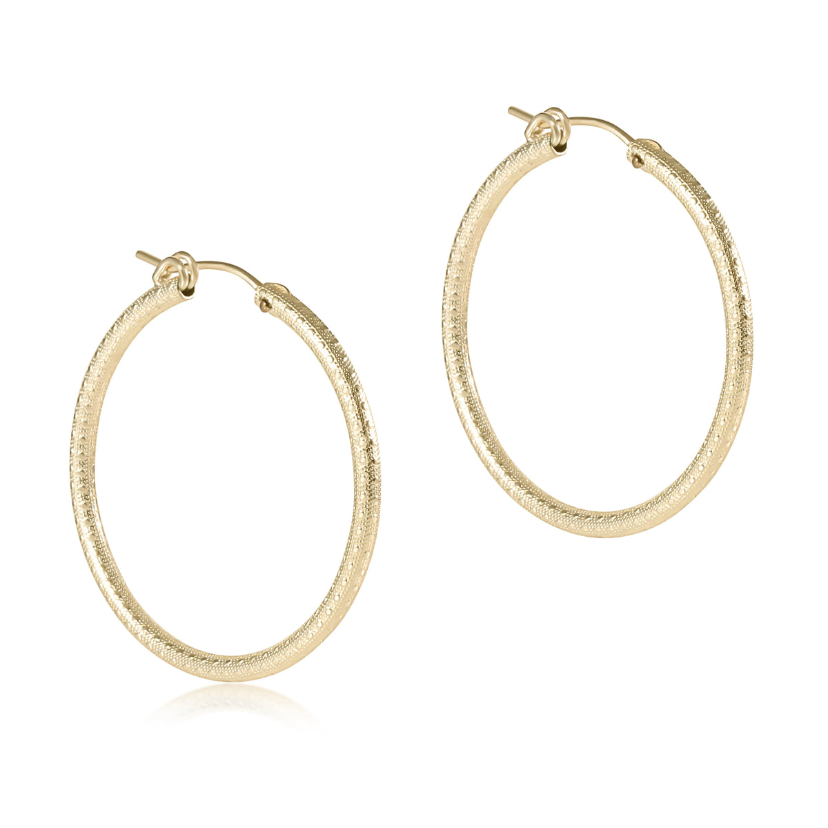 Round Gold 1.25 Hoop-Textured