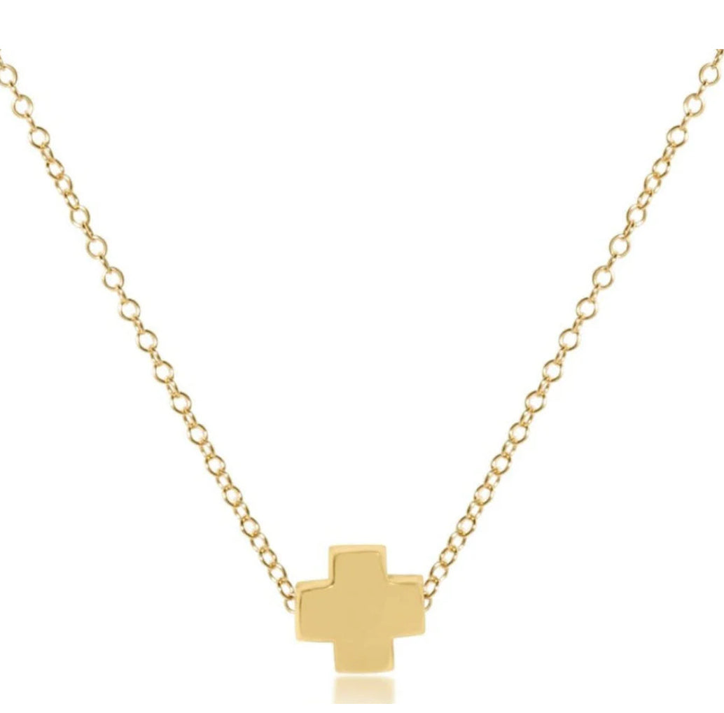 16" necklace gold - signature gold cross