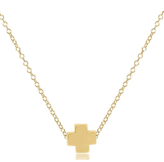 16" necklace gold - signature gold cross